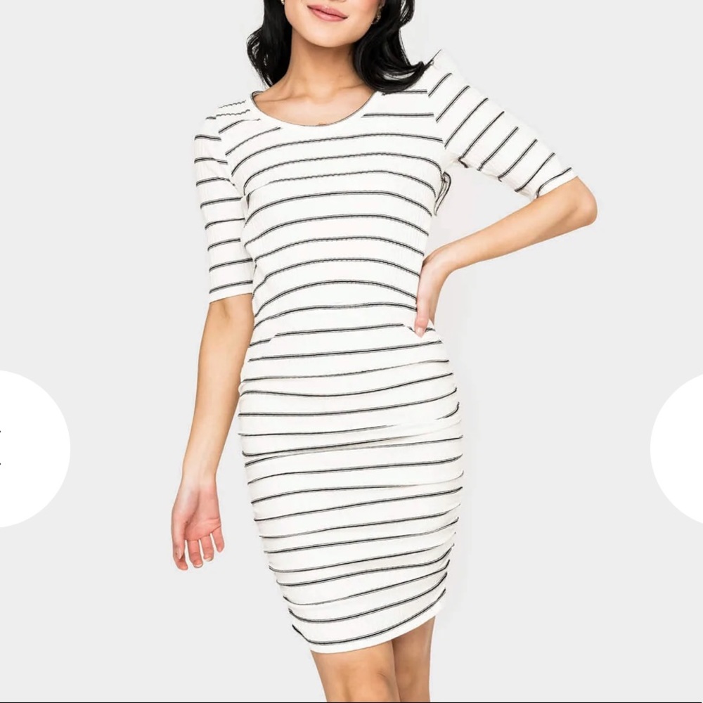 Gibson Look Lindsey Rouched Knit Dress S
